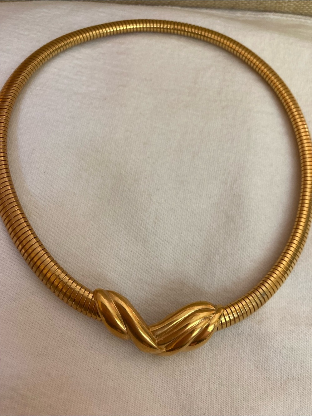 Monet Signed Vintage Choker Necklace Snap Clasp